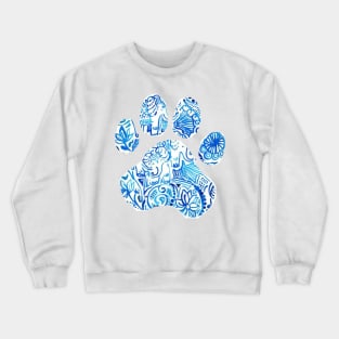 Blue Elephant Paw Print Crewneck Sweatshirt